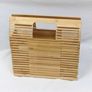 NEW C&C California Bamboo Beach Collection SLATTED Purse Handbag clutch Unique
